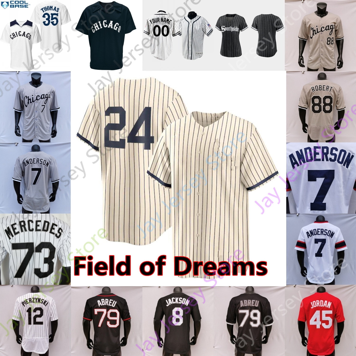 

Baseball Jersey Jose Abreu Tim Anderson Yoan Moncada Luis Robert Lucas Giolito Eloy Jimenez Yasmani Grandal Yermin Mercedes Sheets Adolfo Kopech Lynn Mendick, New player's versions black