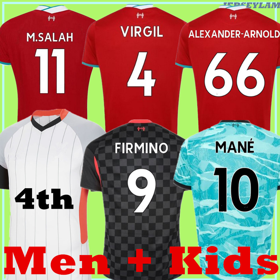 

2021 LVP Champions Tops M.SALAH ALEXANDER ARNOLD DIOGO J 4th soccer jersey VIRGIL MANE football shirt men kit 2020 KEITA kids set, Black;yellow