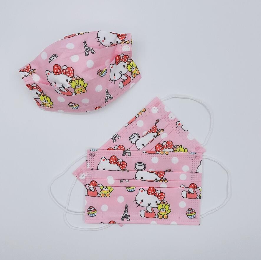 

3 Layer 95% Filtration Efficiency Anti-Dust Mouth Masks Disposable Face Mask Cartoon Dustproof Protective Adults Children PBT Melt-blown Nonwoven