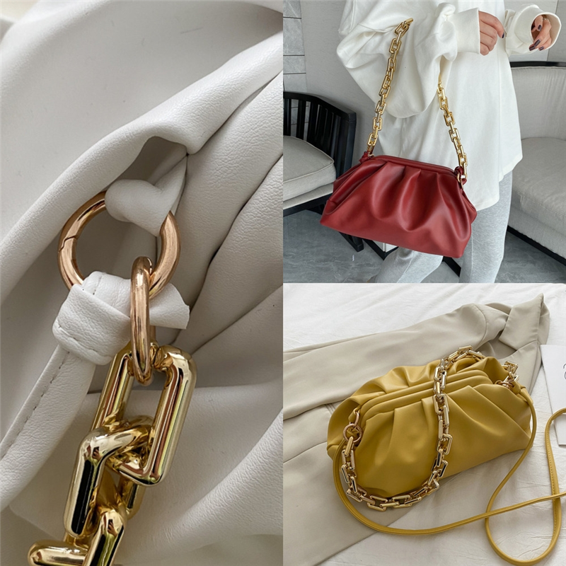 

mphiV Summer package Genuine Leather Metal Bag Handbag Ring New Luxury saddle metal handbag nile handle bag Bracelet designer bag Female, Red