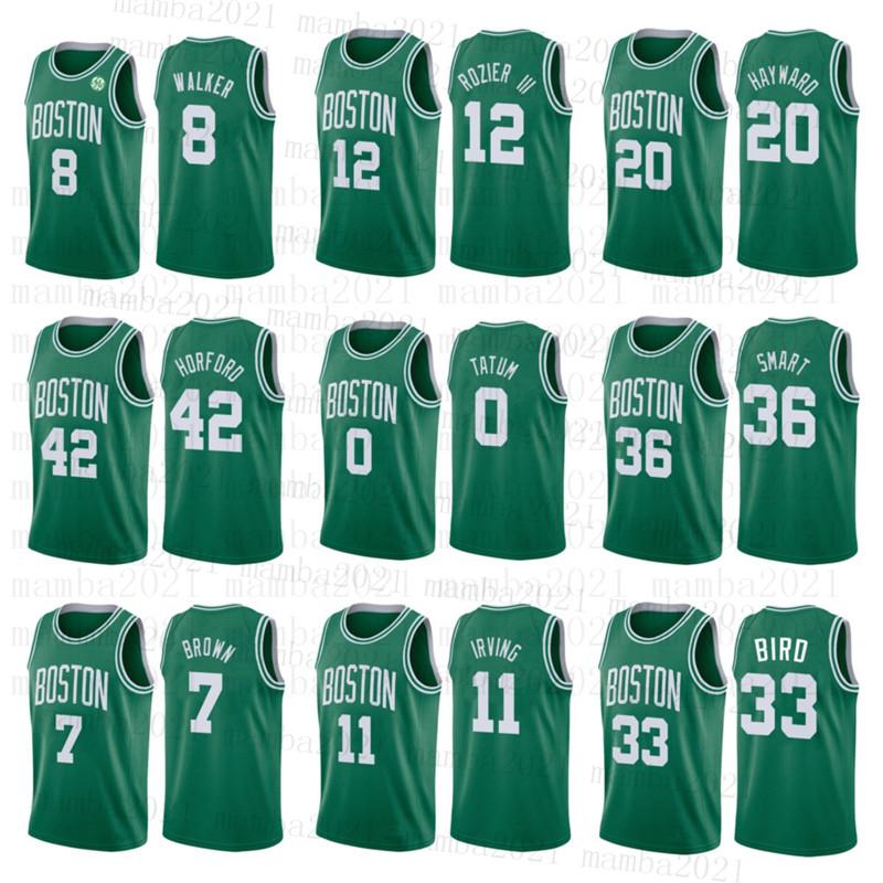 

Boston Celtics Jayson 0 Tatum Kemba 8 Walker Larry 33 Bird Jaylen 7 Brown Jerseys Marcus Gordon Smart Hayward Basketball Jersey cc, Black;red