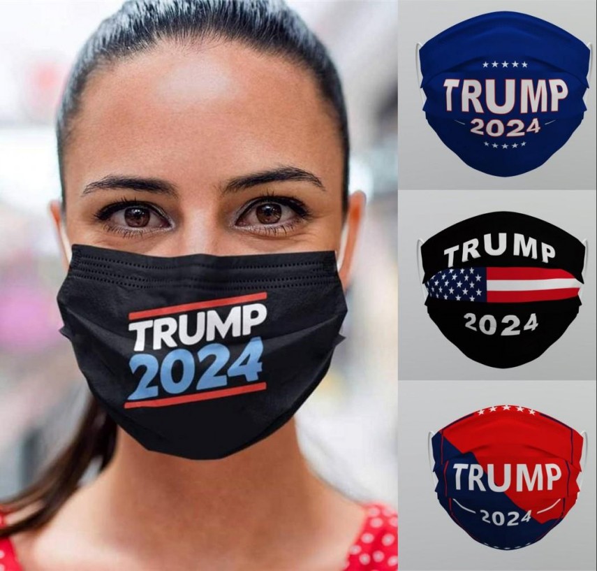 

TRUMP 2024 Reusable Washable Face Mask Non-woven Dustproof Haze-proof Breathable Masks DHL