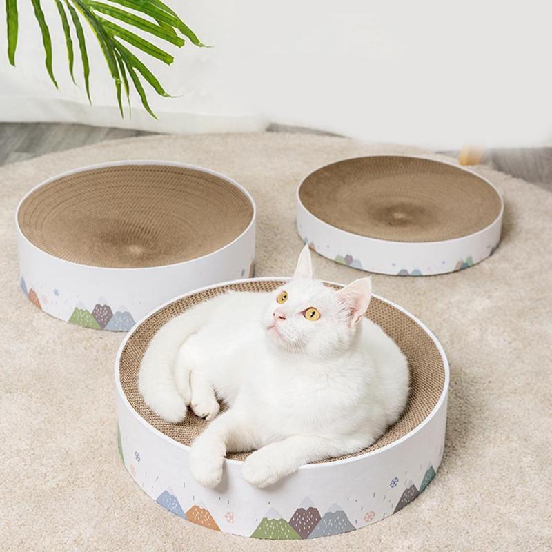 

Cat Toys Nail Grinder Bowl Shape Nest Pet Scratch Corrugated Paper Plate Dog Grab Basin Claw Scratcher Board Furniture Protection