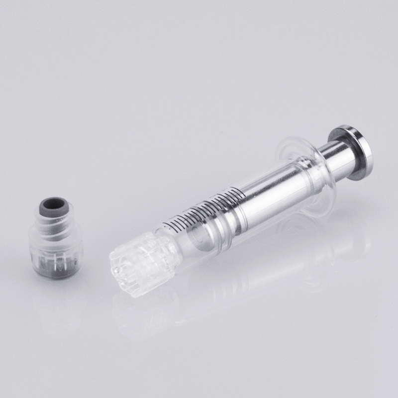 

1ml Glass Syringe Disposable Vape Thick Oil Tank Luer Lock Metal Plunger Injector Filler For E Cigarette Cartridges