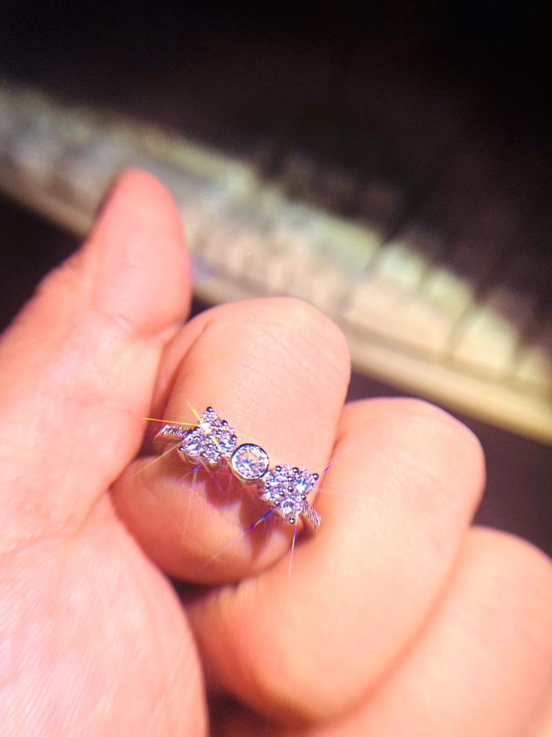 

Wedding Rings Fashion Cubic Zirconia Bow Ring Women Silver Color Jewelry Engagement Female Crystal Party Gift