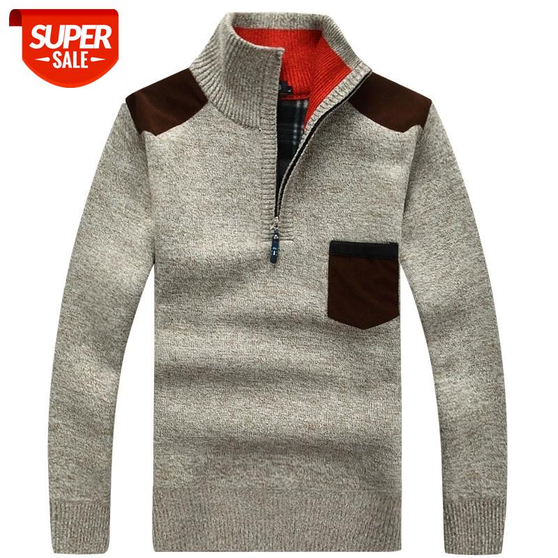 

New 2020 Men's Sweaters Thick Warm Winter Zipper Pullover Cashmere Wool Sweater Men Knitwear Fleece Vetement homme Plus Size 3XL #4l3Z, White;black