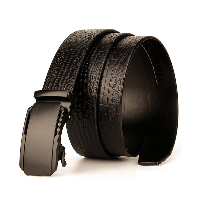 

2021 New Famous Brand Male Designer Automatic Buckle Cowhide Belt Genuine Leather Luxury Belts for Men Ceinture Homme Ifk9, Black