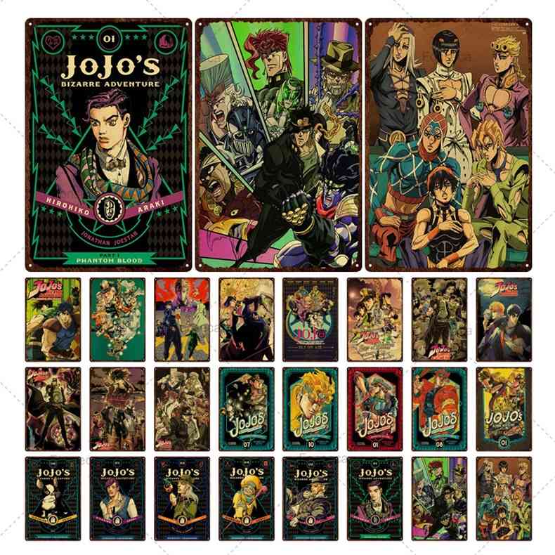 

Cartoon Anime Man jojos Character Poster Portrait Retro Tin Painting Cinema Club Bar Decoration Boarda