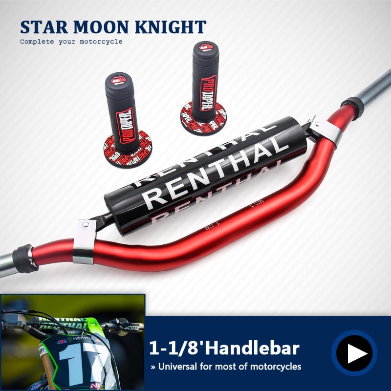 

Handlebars Handlebar+Grips+ Clamps+ Pads Taper Handle Grips CNC Handlebar Clamp Fat Bar 1-1/8" Pit Bike Motocross Renthal 28MM
