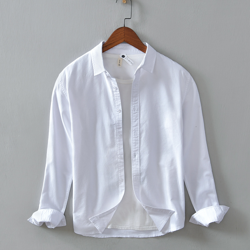 

2021 Oxford Style Pure Cotton Long-sleeve, Casual Man-made Shirts All-match Male Chemise 6-color Shirt Cz9m, Green.