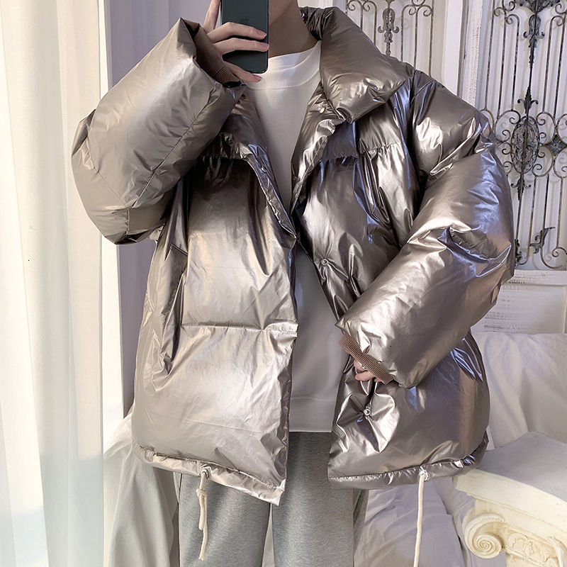 

2021 New Winter Thickened Bright Color Jacket Men's Warm Fashion Casual Parka Men Wild Loose Korean Short Coat Mens Clothes -3xl 1dp9, Brown