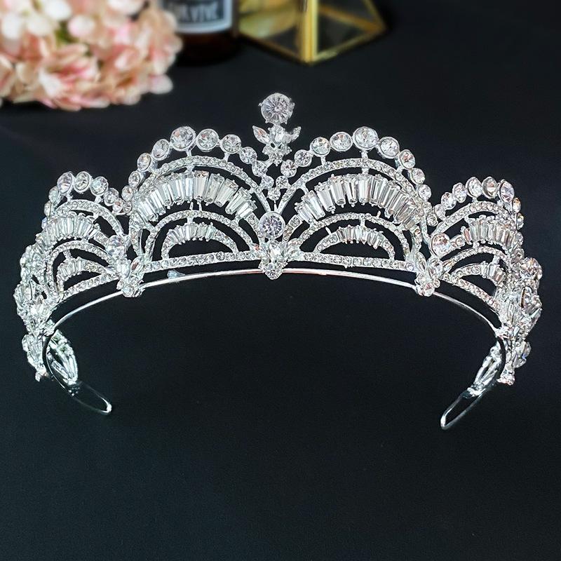

Hair Clips & Barrettes Luxury Diverse Silver Color Crystal Bridal Tiaras Crown Rhinestone Pageant Diadema Collares Headpieces Wedding Access, Golden;silver