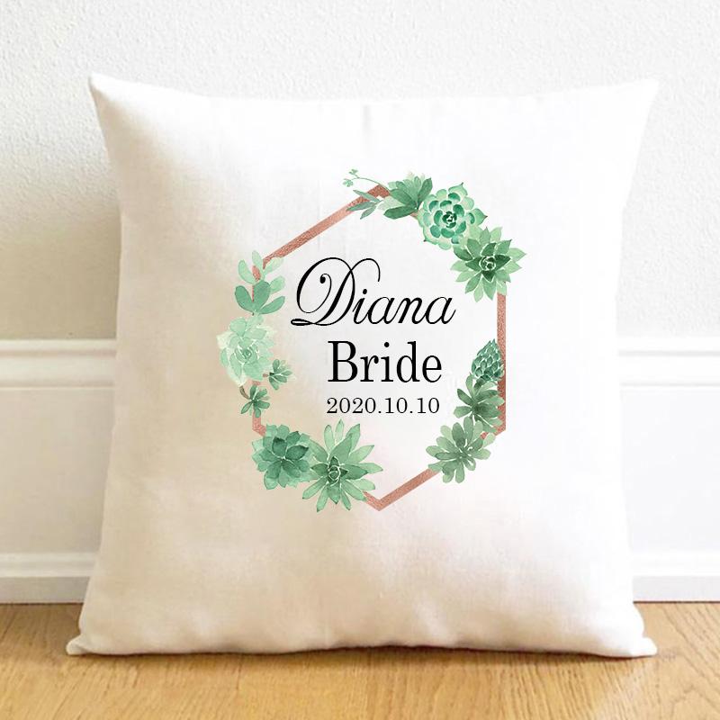 

Pillow Case Personalized Covers Name & Established Date Custom Throw Wedding Souvenir Gift
