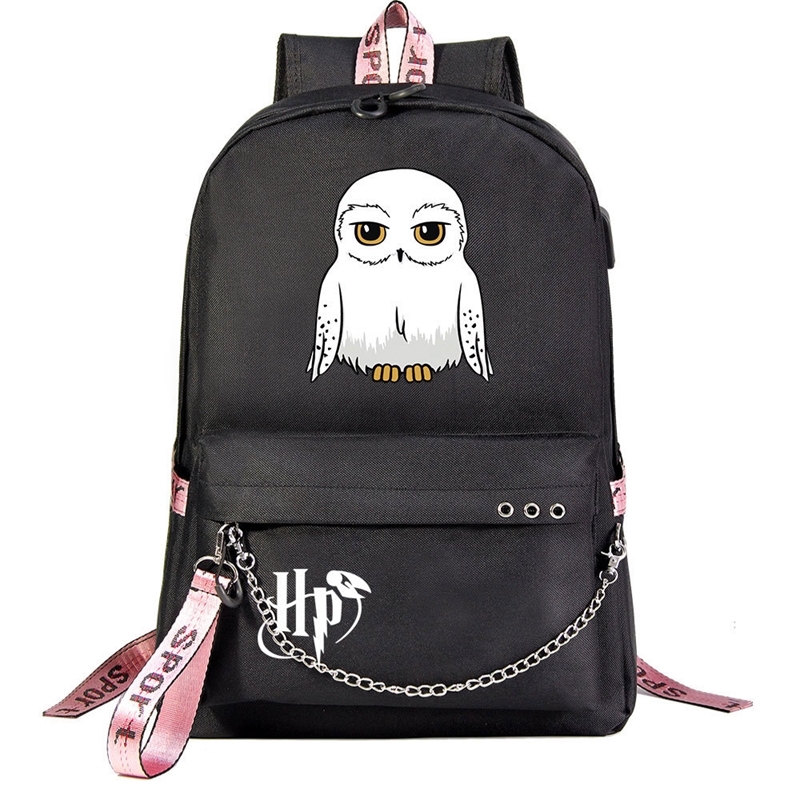 

Fashion owl Korean USB youth student schoolbag men's and women's leisure travel backpack, Other color remarks serial number