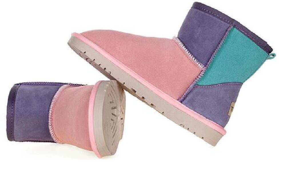 

Hot sell Fashion GandU combination merge stitching Short Mini women snow boots keep warm boot fashion Light skin womens booties winter shoes Free transshipment, Light tan