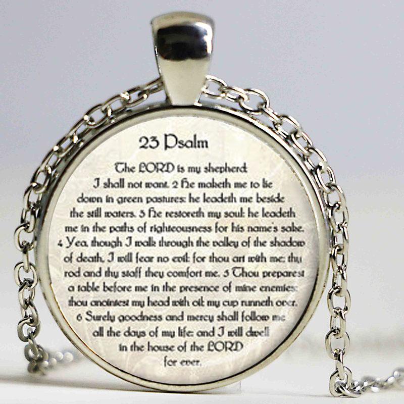 Pendant Necklaces 23rd PSALM JEWELRY Scripture Necklace 23 Bible Verse Jewish Gift Christian-image-706637645