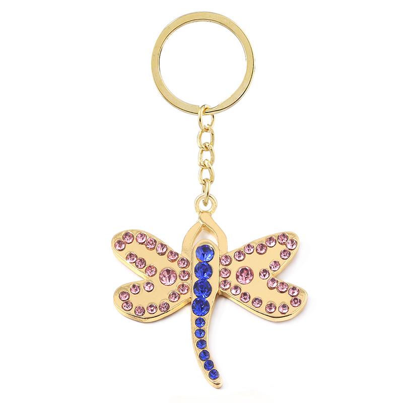

Keychains Horror Film Coraline Dragonfly Keychain High Quality Gold Fashion Crystal Metal Key Chian For Kids Unique Hallowmas Gift