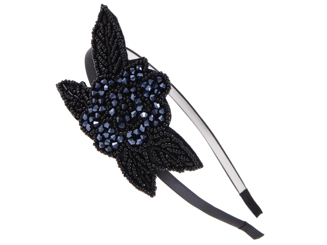 

Hair Clips & Barrettes Womens Flapper Crystal Beaded Black Blue Flower Headband Accessories, Golden;silver