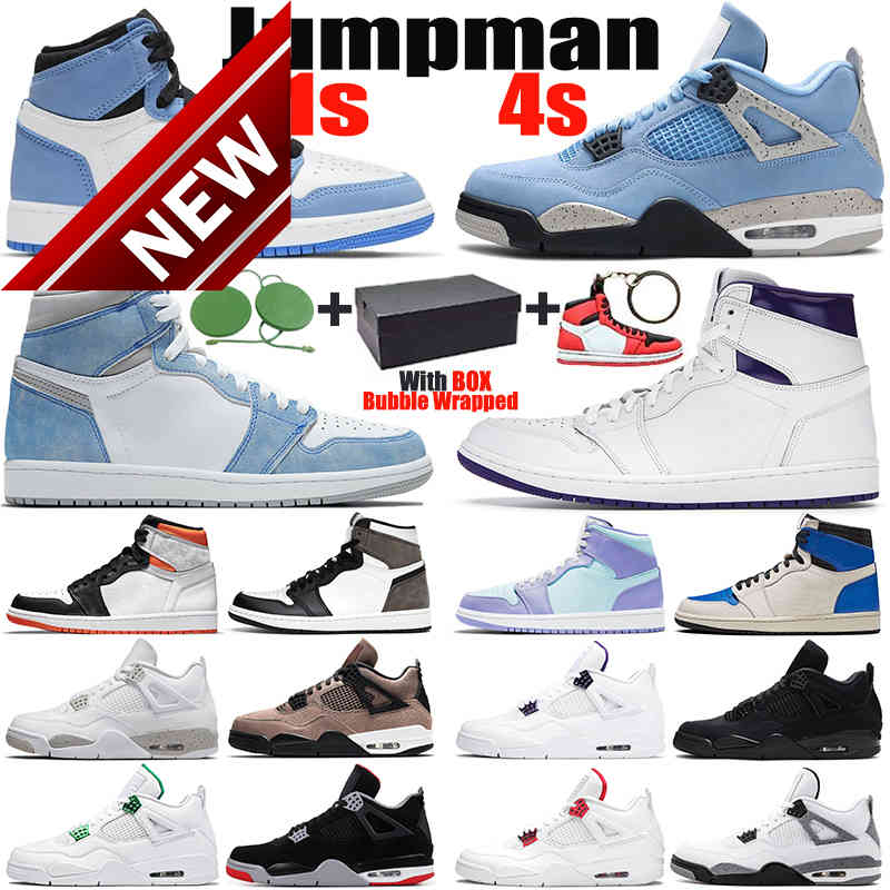 

2022 Basketball Shoes 1s Hyper Royal Court Purple University Blue 4s Black Cat Jumpman 1 Red 4 White Oreo Men Women Sports Sneakers Trainers