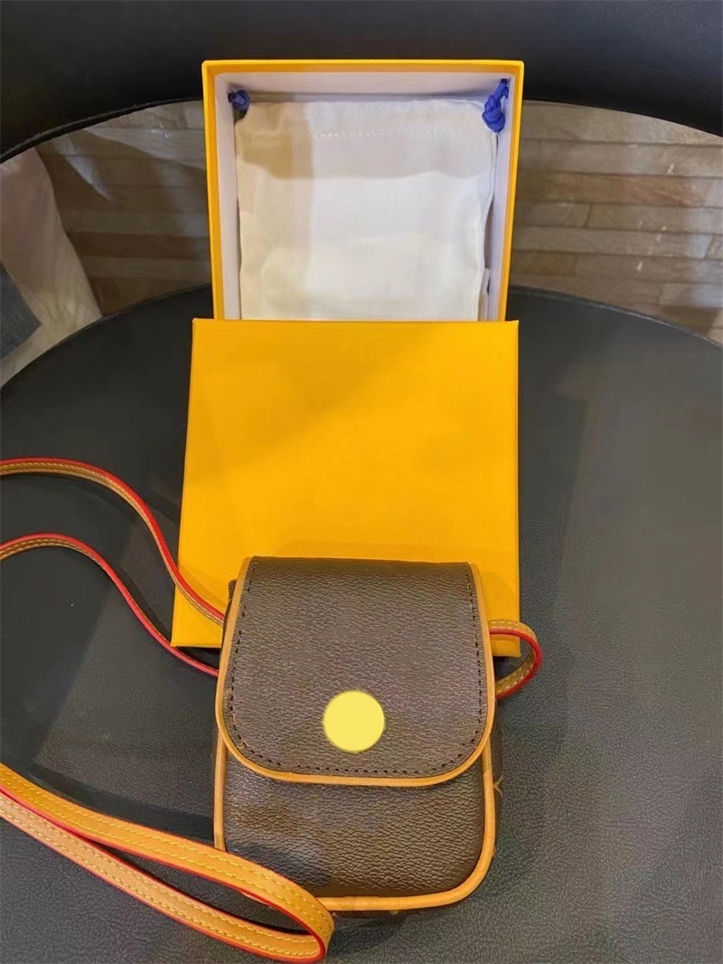 

Women's Luxury brand designer cellphone pouch old flower waist bag with retail box and dustproof bags 1852