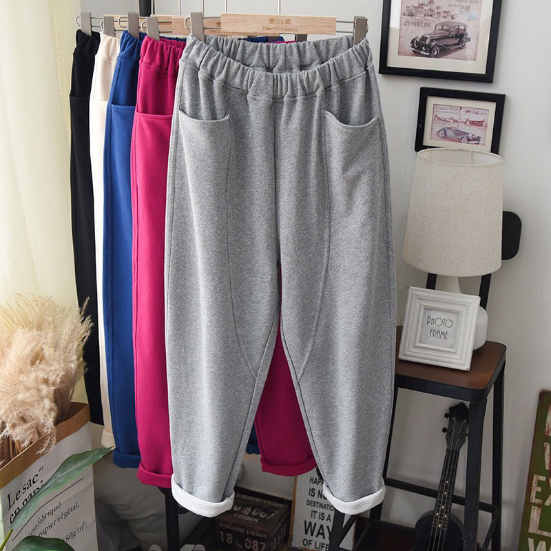 

New Casual Harem Para As Mulheres 2021 Outono Faixa Suor Femininas Solto Emagrecimento Mulher De Exerccio Slido Calas W5q0, Midweight