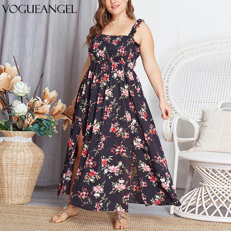 

Plus Size Dresses Summer Women Long Dress 2021 Sexy Spaghetti Straps Square Neck Maxi Casual Loose Female Beach Vestidos, Black
