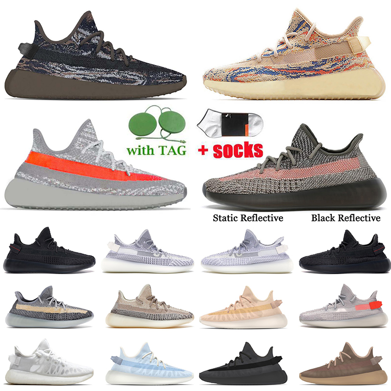 

Fashion Women Mens Kanye V2 Running Shoes Tail Light Ash Pearl Cinder Sand Taupe Sneakers MX Oat Rock Beluga Reflective Mono Clay Trainers, #47 oreo 36-48