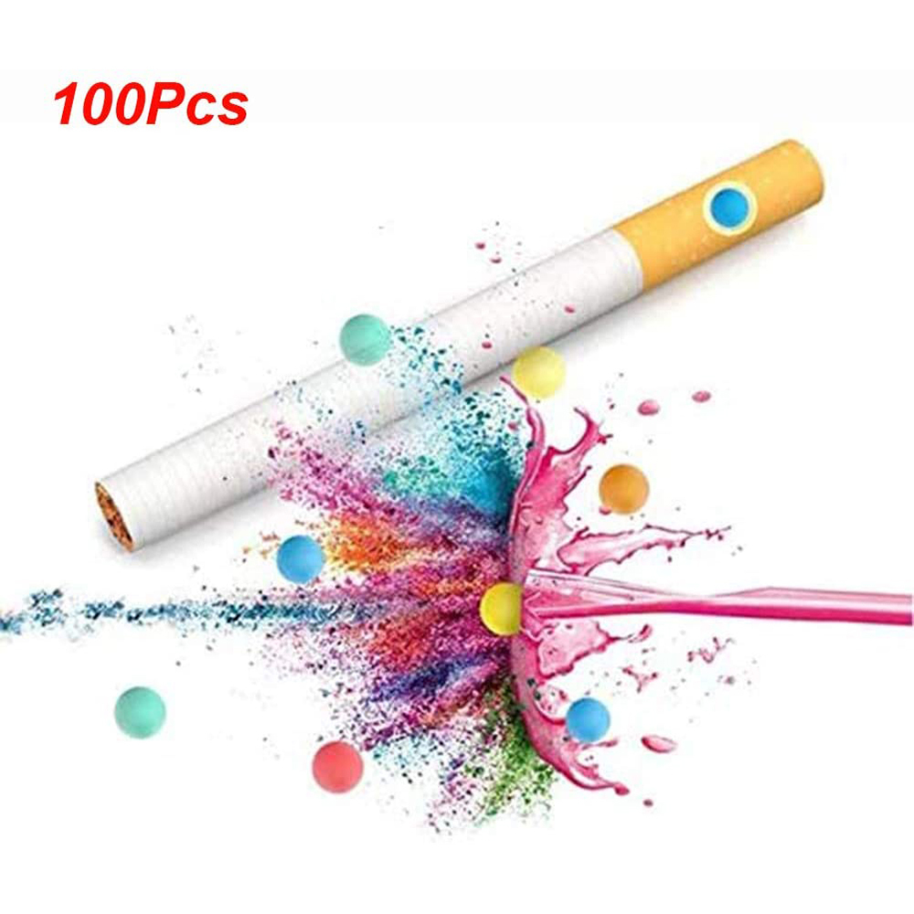 

100pcs Cigarette Pops Beads Aromatic DIY Explosion Bead Ball Cigarette Holder Menthol Cigarette Filters Smoking Accessories Tool C0310