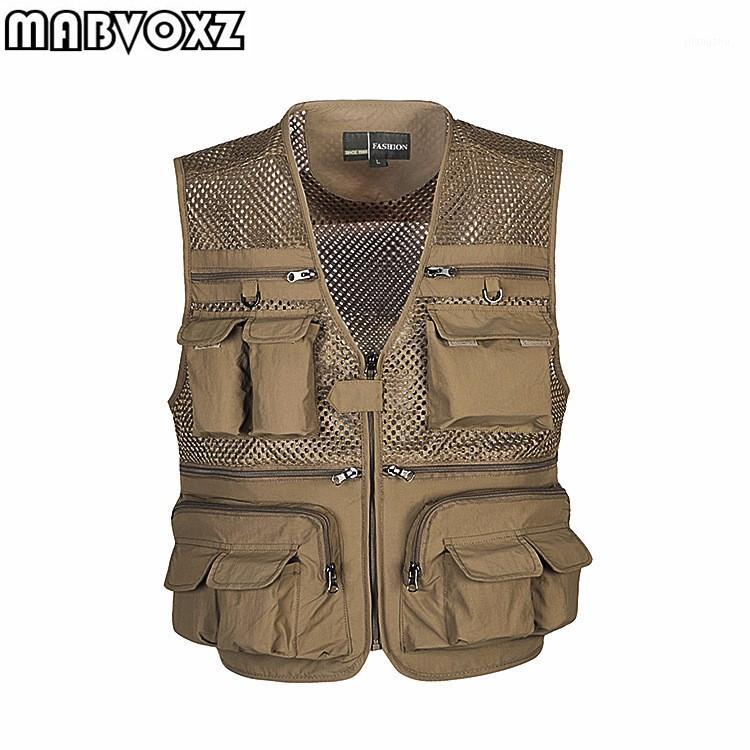 

Summer Brand Outdoors Travels Esporte Vest Tops Mesh Men Plus Size L-4XL Pographer Vests Multi Pockets Jacket, Army green