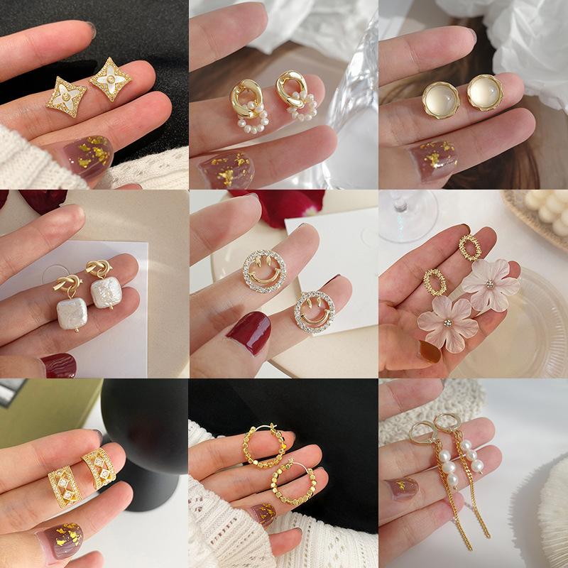 

Hoop & Huggie 2021 Trendy Needle Earrings Female Simple Korean Temperament Selling