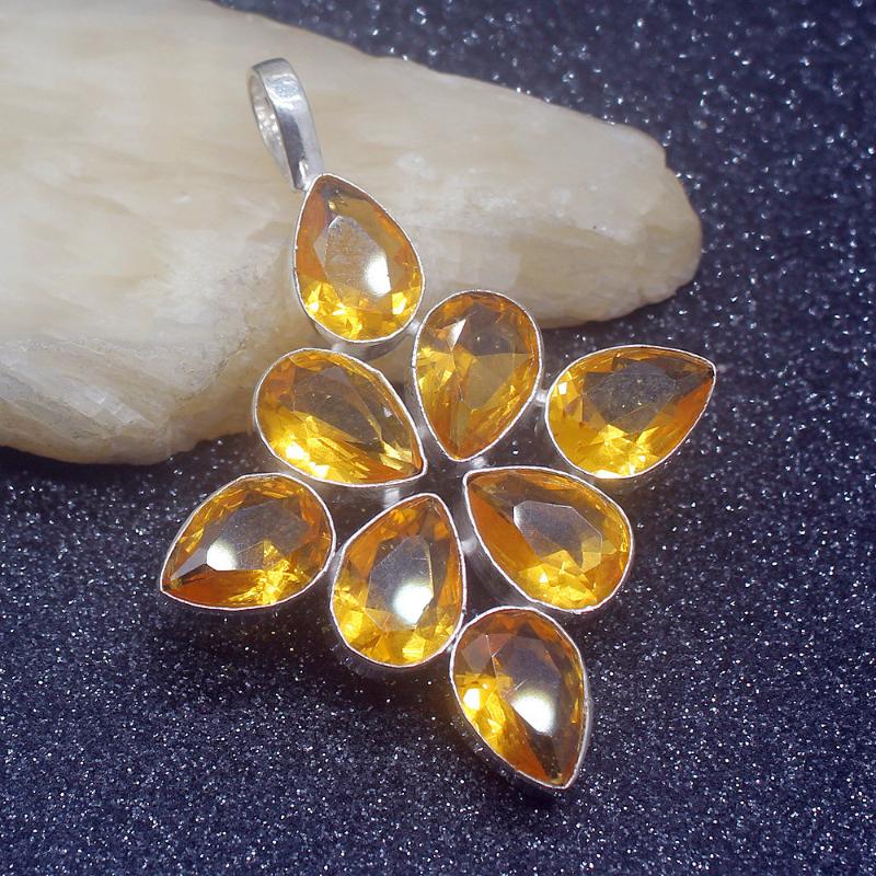 

Charms Glowing Arrival HoneyTopaz Silver Color Fashion Jewelry Pendant Necklace 64mm HD624, Bronze;silver