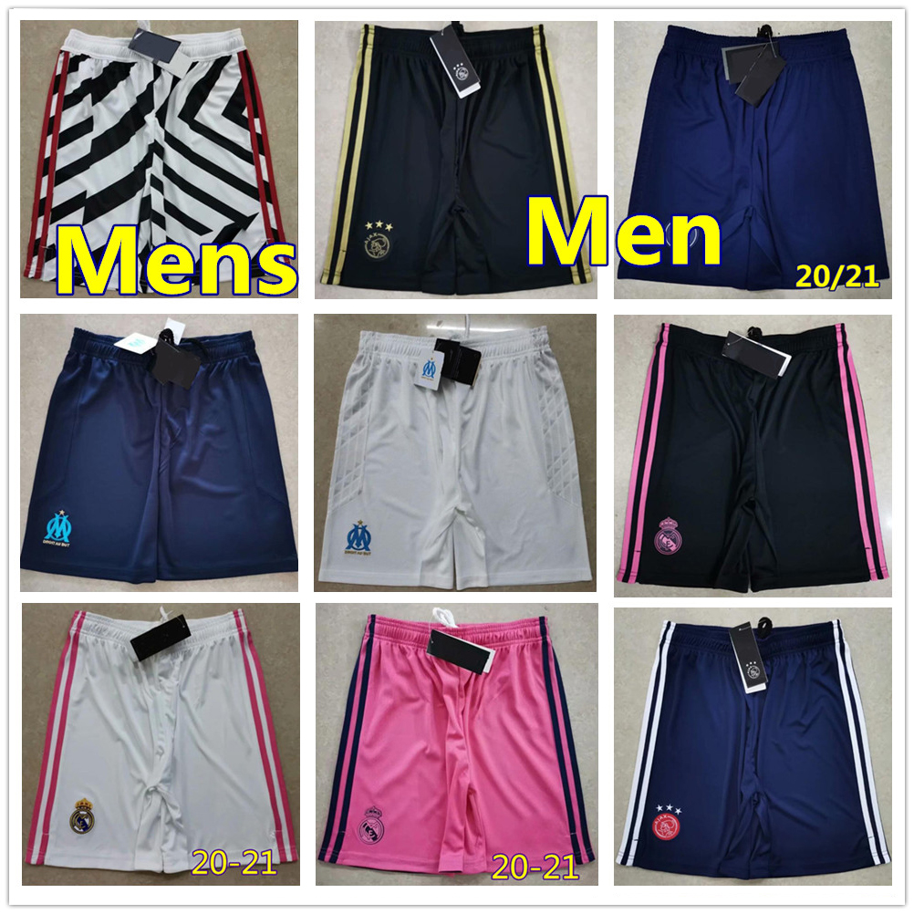 

2021 mens Ajax Real Madrid soccer shorts 20 21 football shorts 2020 shorts de football pantalones cortos de futbol European, Black;red