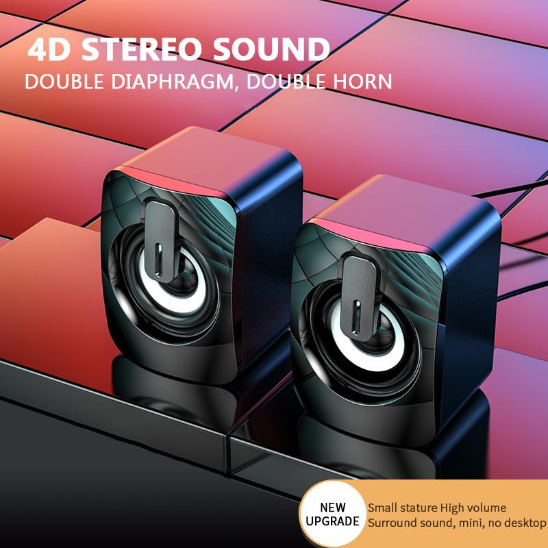 

Portable Speakers Home Theater Mini Speaker USB Wired 3D Stereo Sound Bass Surround Loudspeaker For PC Laptop Phone Music Players