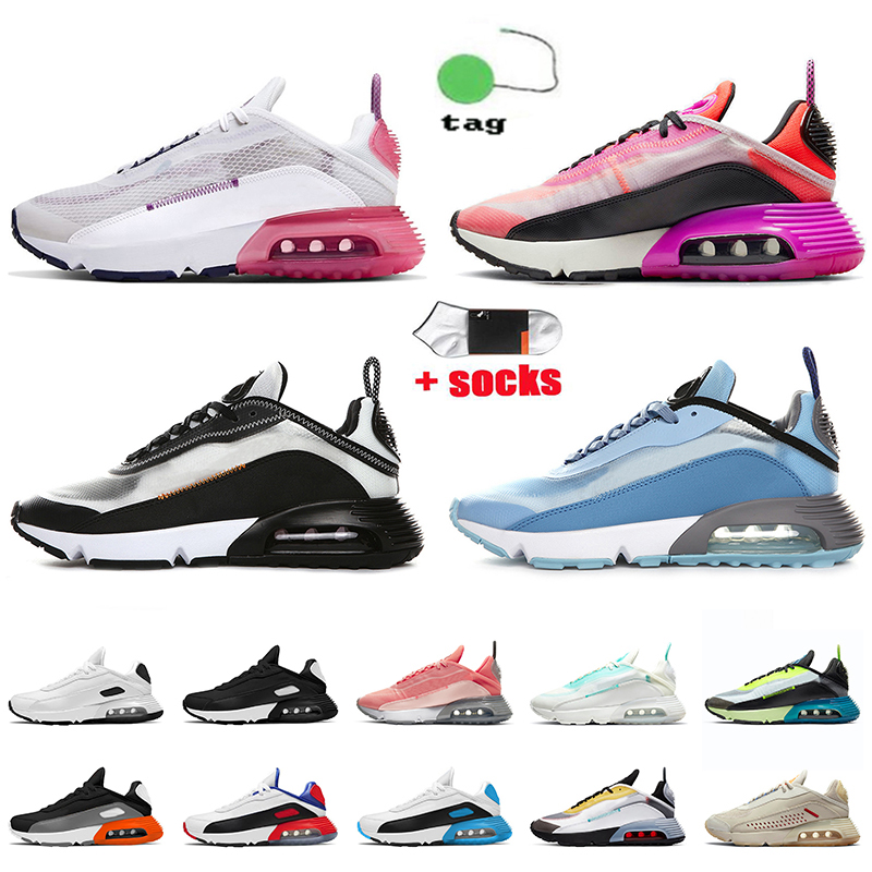 

Top Quality 2022 Mens Women Maxs Mesh 2090 Running Shoes Black White Anthracite Oreo Light Blue Lava Glow Pink Wolf Grey Knit 2090s Jogging, D24 black and anthracite 36-45