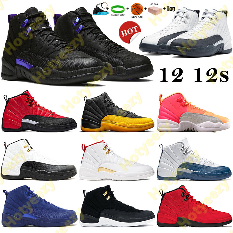 

12 12s Basketball Shoes Men Women Sneakers with Box Keychain black dark concord university gold sunrise reverse taxi Flu Game Trainers, 36.bubble wrap