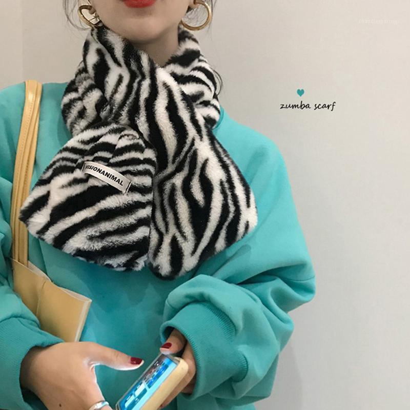 

Scarves Sannian 2021 Women Scarf Autumn And Winter Fashionable Hit Color Zebra Hair Cross Casual Luxury Warm