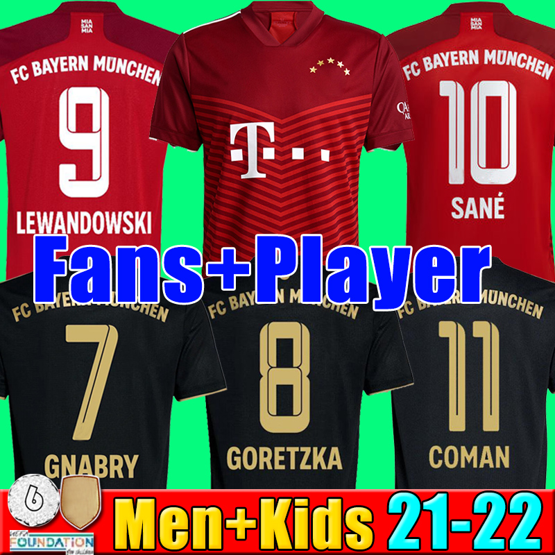 

Thailand BaYern soccer jersey 21 22 LEWANDOWSKI SANE GORETZKA muNich COMAN MULLER DAVIES 2021 2022 HUMANRACE football shirt Men + Kids kit, P11 20 21 third fans