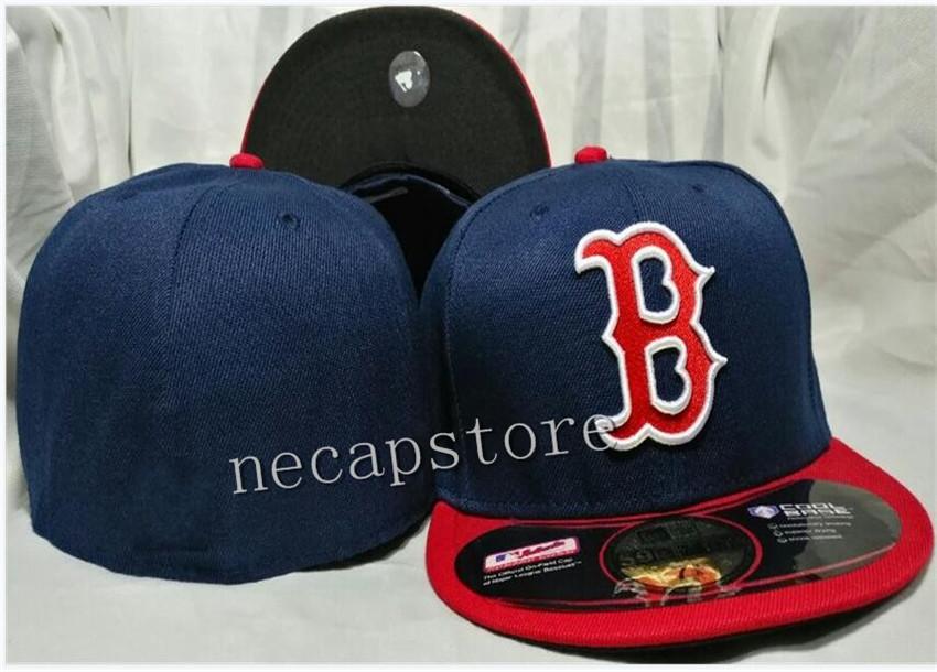 

Men's Fitted Hat Flat Visor on field All Team Sport Baseball Fitted Hats Fan's Letter B Full Closed Cap Chapeau Size 7 1/4