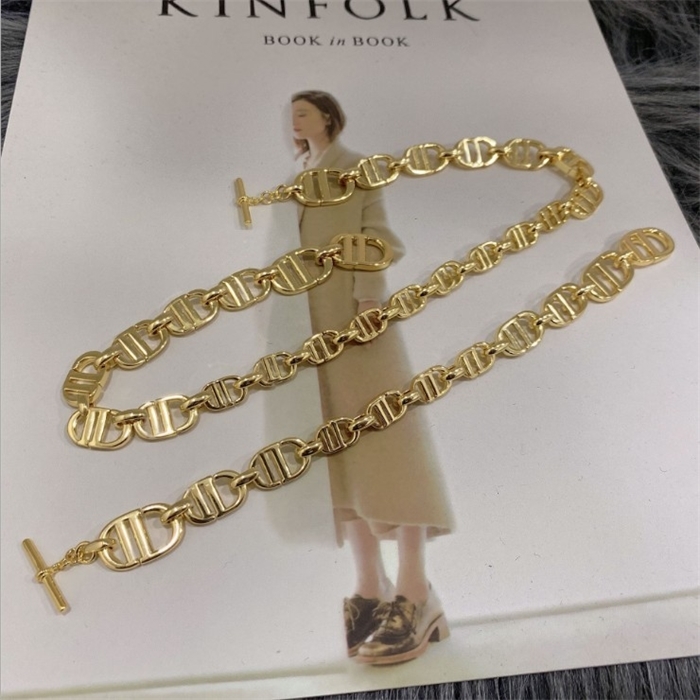 

D home / Dijia 2021 new style net red temperament CD letter necklace bracelet female2, Silver