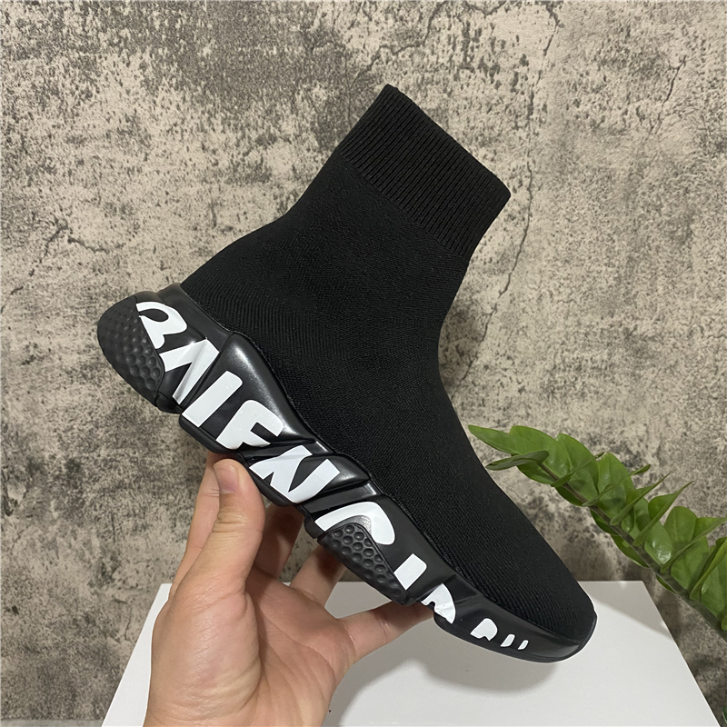 

2022 Speed Trainer Casual Shoes High Quality Luxury Women Men Leather Spend Platform Oversized Sole Sneakers White Black, #9