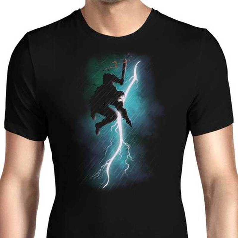 

European Style Lightning Pattern Ins Wind Round Neck Men's and Women's Short-sleeved T-shirts Are Comfortable and Loose, White;black