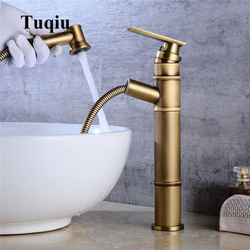 

2021 New Basin Hand Shower Head Antique Pull Out Laundry Sink Faucet Water Tap for Bathroom with Extensible Spout Vs70