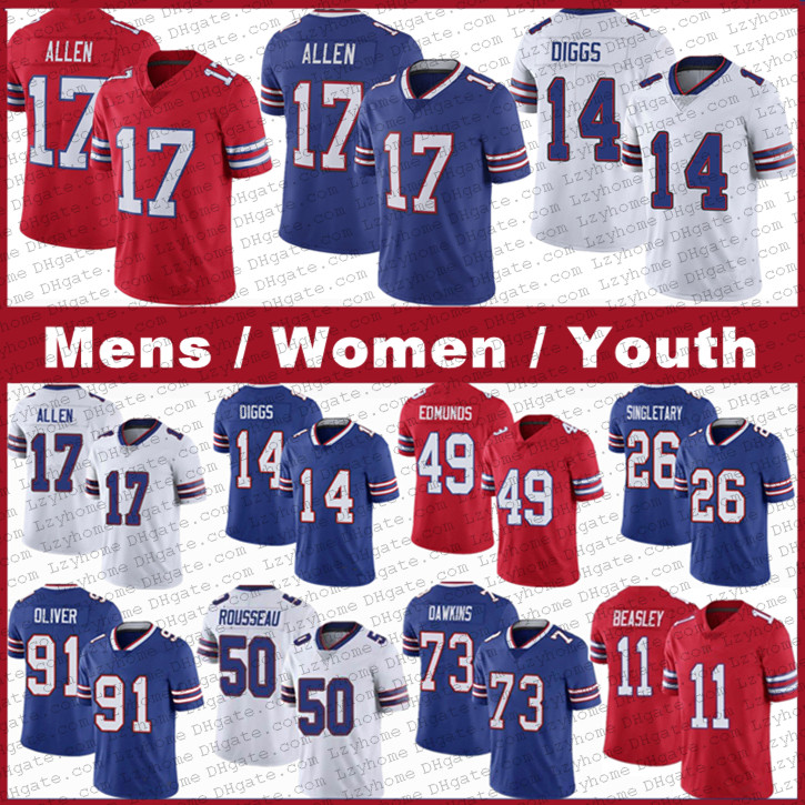

Mens Womens Kids Youth 14 Stefon Diggs 17 Josh Allen Dawson Knox 27 Tre'Davious White Football Jerseys Thomas Gregory Rousseau Tremaine Edmunds Cole Beasley Jim Kelly, My store(lzyhome)