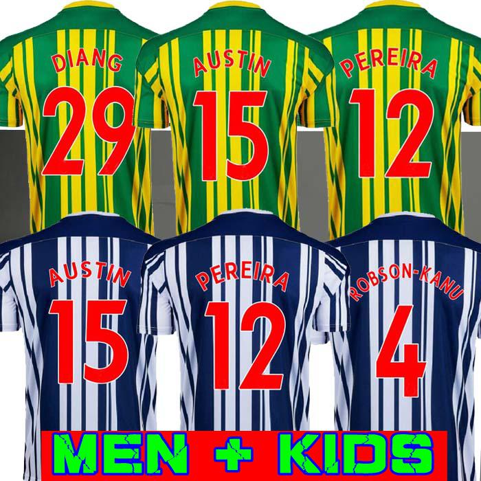 

20 21 WEST BROMWICH ALBION home soccer jersey 2020 2021 away football shirt kit camiseta de fÃºtbol WEST BROM MEN KIDS Robson-Kanu Townsend, Black;yellow