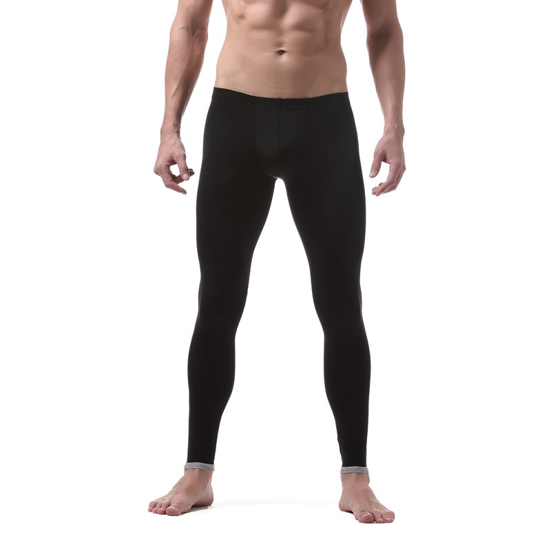 

Black Men's sexy Sleepwear extra-thin ice silky thermal sleep bottoms lounge pants #VS007QK