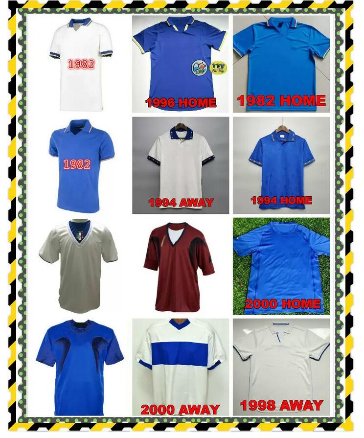 

1994 1982 2000 World cup Retro Italy SOCCER JERSEY Maldini Baggio Donadoni Schillaci Totti Del Piero 2006 Pirlo Inzaghi buffon FOOTBALL SHIR, 1998