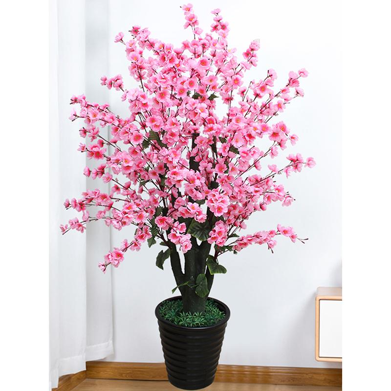 

Decorative Flowers & Wreaths Home Decor 1m Artificial Peach Blossom Simulation Botany Wedding Decoration Accessory Indoor Large Ornaments No