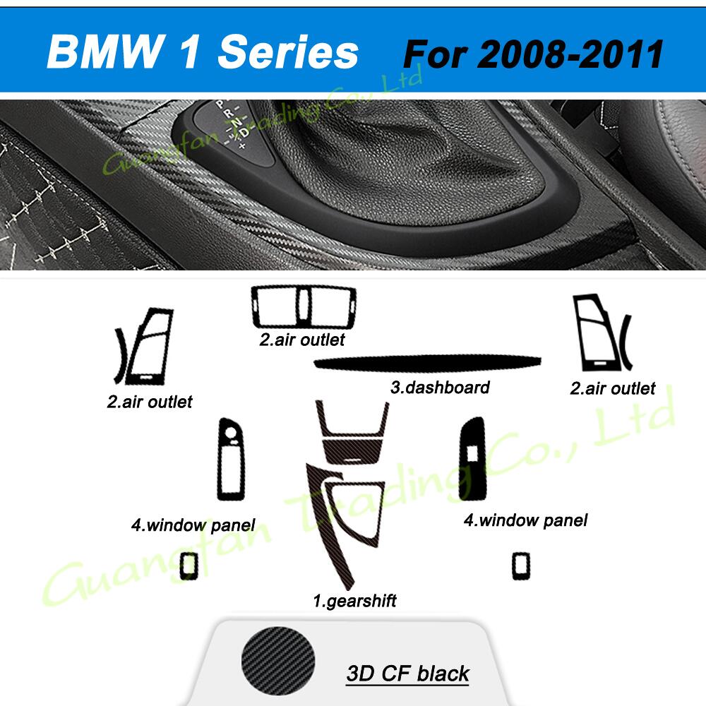 

For BMW 1 Series E81 E82 E87 2006-2011 Interior Central Control Panel Door Handle 3D/5D Carbon Fiber Stickers Decals Car styling Accessorie, Right hand drive