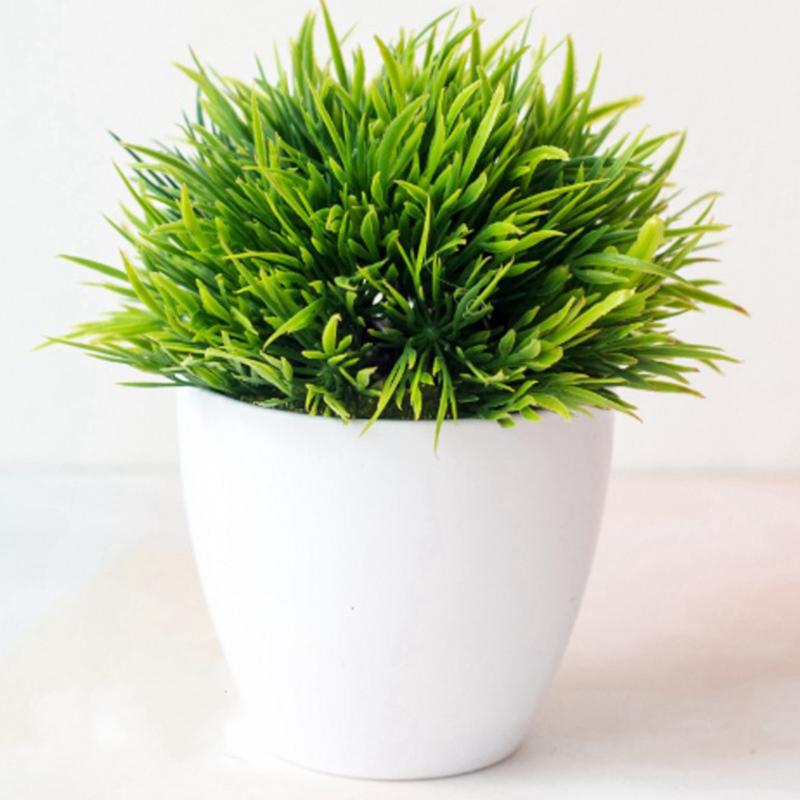 

Artificial Pot Plant Bonsai Fake Grass Leaf Ball For Home Office Desk Decoration, Fuchsia