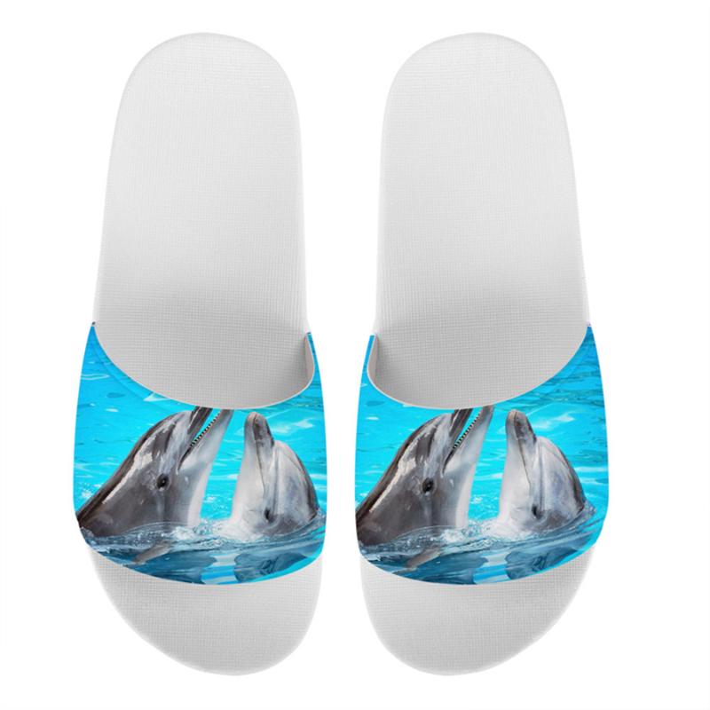 

Slippers HYCOOL Women Man Summer Shoes Ocean Animal Dolphin Seal Print Female Sandals Adult Indoor Bathroom Flat Slipper, Ca4644z65